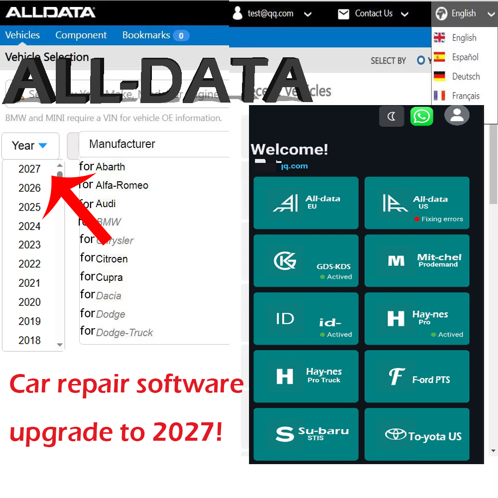 Workshop Tools Online - Account Online ALL-DATA 2027 per il
