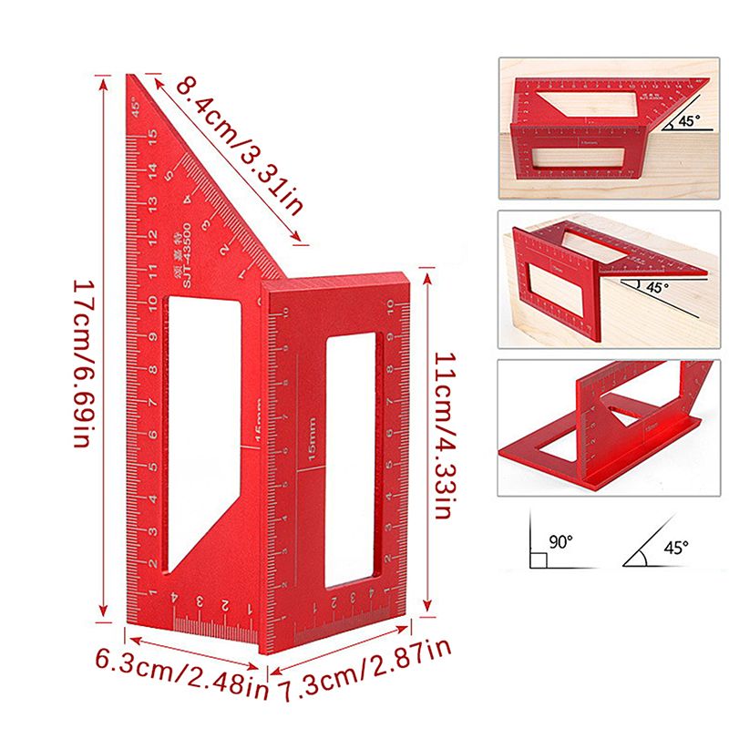 Workshop Tools For Carpentry - Righello Angolare Multifunzione 45 90 Gradi