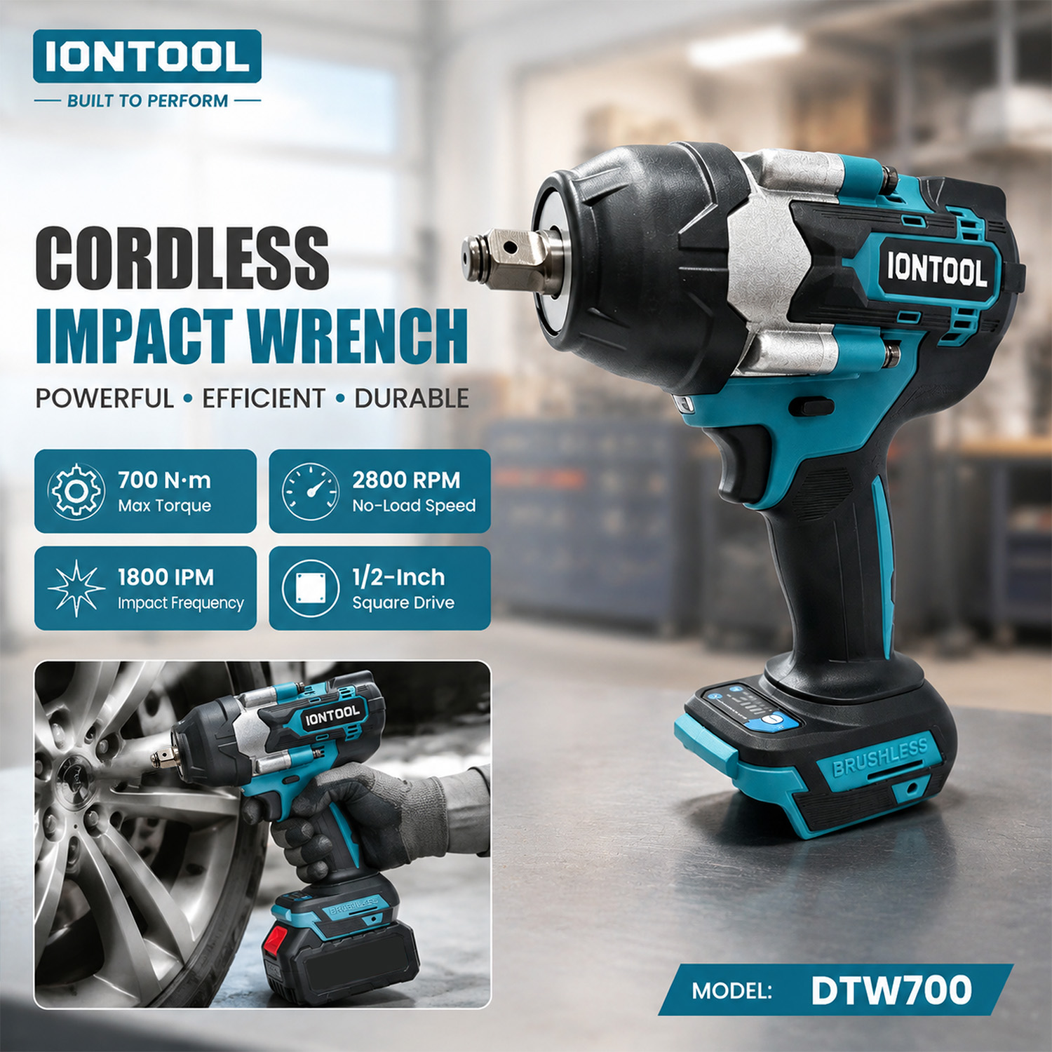 Workshop Tools Engineering - IONTOOL DTW700 Chiave a Impulsi Cordless