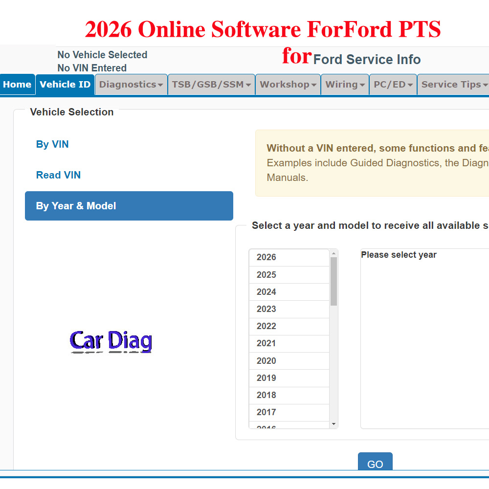 Workshop Tools Online - Software Online 2026 per Ford PTS: